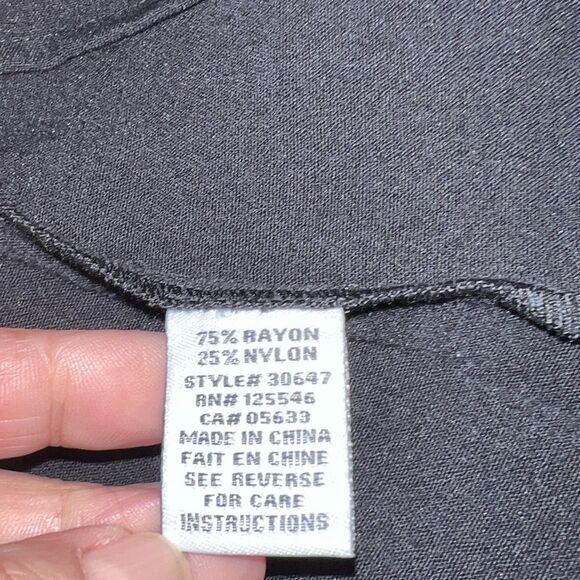 NWT Habitat Clothes To Live In Crinkle Black Button Front Swing Blouse Sz L/XL - Picture 6 of 8